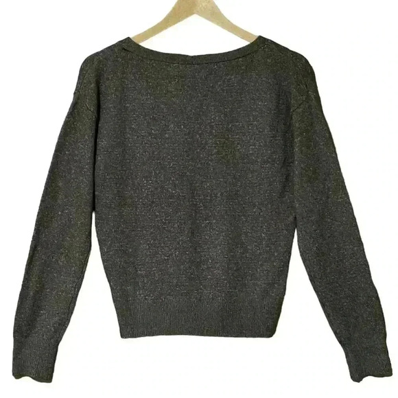 Magaschoni Camel Hair Blend Crew Neck Sweater S Asphalt Grey Lightweight NWT - Picture 2 of 6